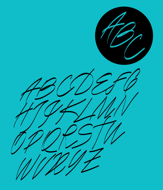 Calligraphic alphabet. Design elements  - Vektor, kép