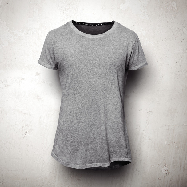 Grey t-shirt isolated - Фото, изображение