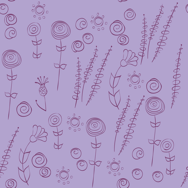 seamless purple floral vector illustration - Vektör, Görsel