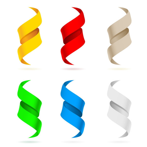 Many beautiful colored ribbons - Vector, afbeelding