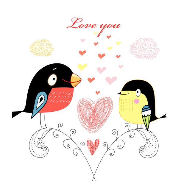 αγάπη πτηνά - Διάνυσμα, εικόνα