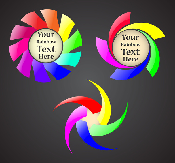Set of the abstract rainbow spiral signs - Vettoriali, immagini