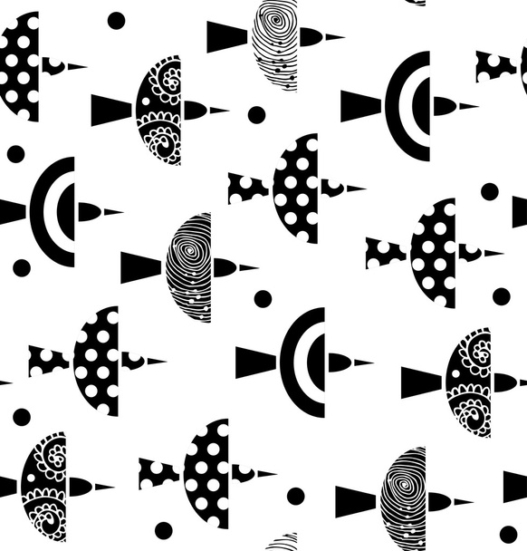 Ornate pattern with birds - Vettoriali, immagini
