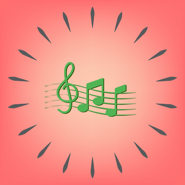 Musical notes and treble clef.  - Vector, imagen