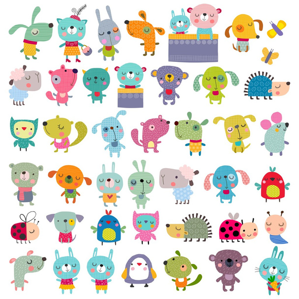Mega conjunto de mascotas de dibujos animados
 - Foto, imagen