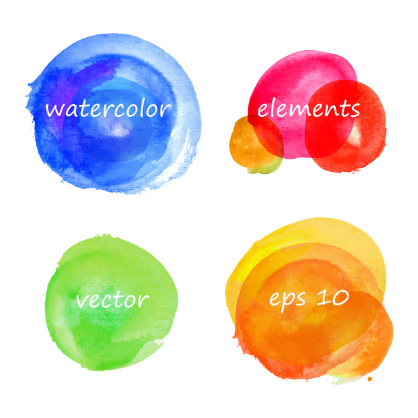 Watercolor vector elements - Vector, Image