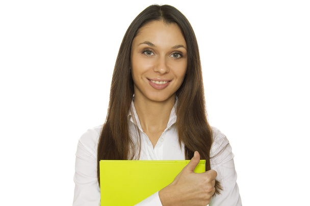 Close-up of business woman with folder - Foto, Imagem
