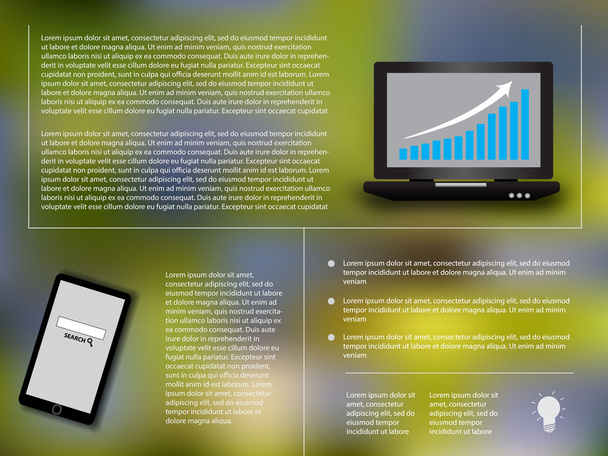 Infographic elemek laptop és smartphone - Vektor, kép