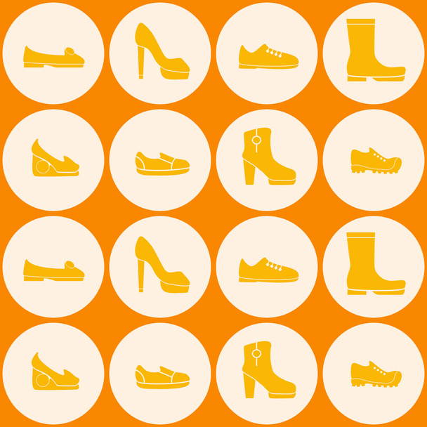 Seamless background with shoes - Vector, Image