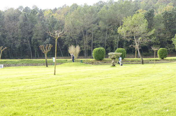 Golfplatz und Schläger - Foto, Bild