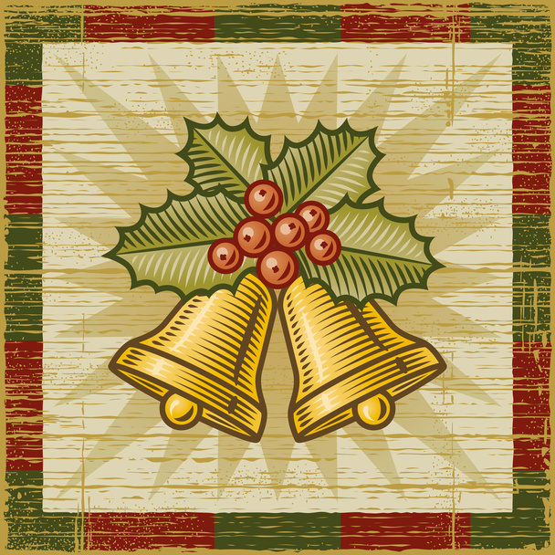 retro Dzwonki Boże Narodzenie - Wektor, obraz