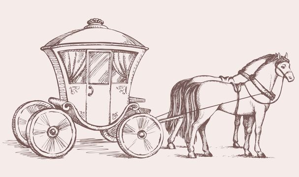 Old beautiful Carriage - Vektor, kép
