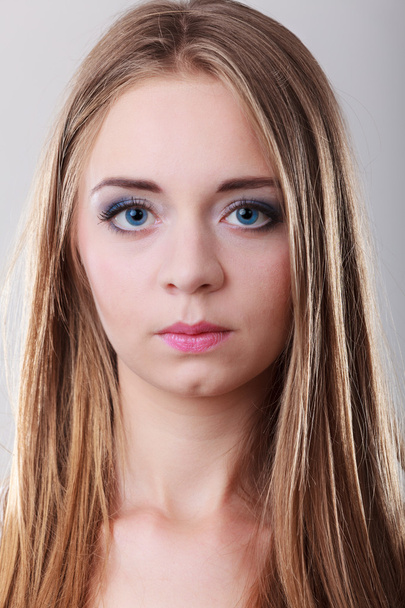 Closeup portrait of blonde attractive girl - Photo, image