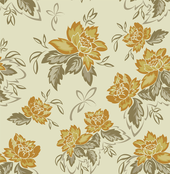 Seamless background with yellow flowers - Vector, Image