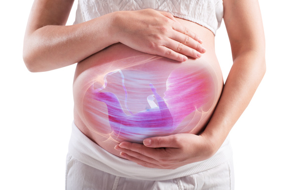 Mulher grávida tocando sua barriga - Foto, Imagem