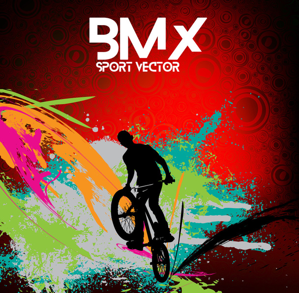 BMX binici illüstrasyon - Vektör, Görsel