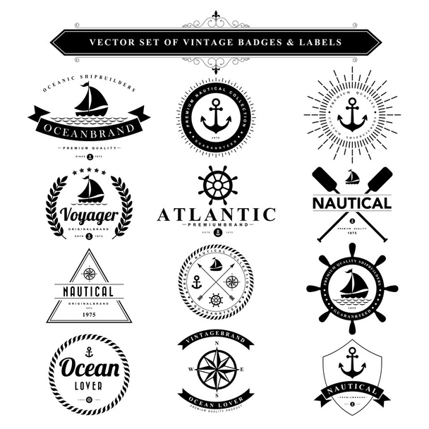 Set de insignias vintage negras
 - Vector, imagen