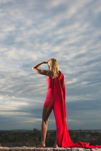 Young woman posing as superhero - Photo, Image