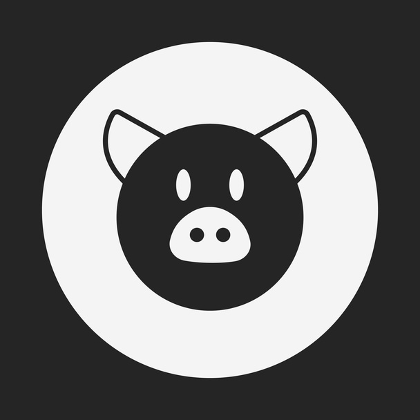 animal pig icon - Vettoriali, immagini
