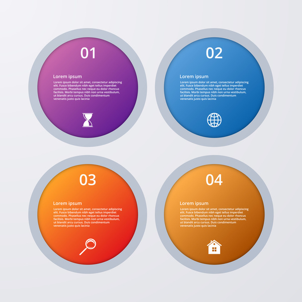Vector illustration infographics four options - Vector, afbeelding
