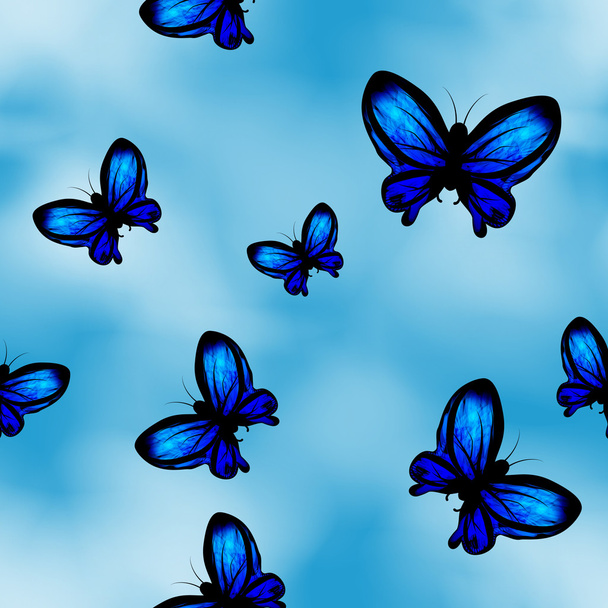 butterflies flying in the sky. - Διάνυσμα, εικόνα