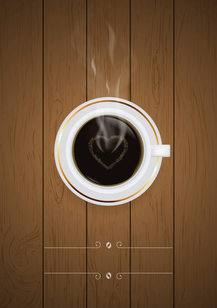 Cup of coffee with heart - Vector, Image
