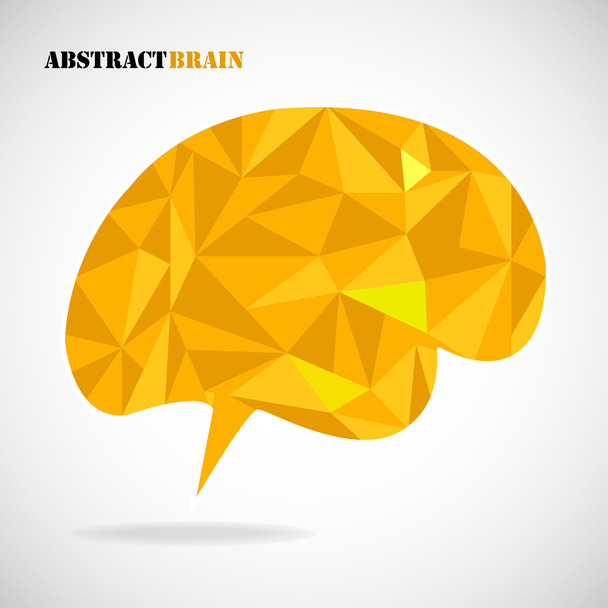 Abstrakti geometrinen ihmisen aivot värikkäistä kolmioista, eristetty valkoinen. Vektorikuvitus. Eps 10
 - Vektori, kuva