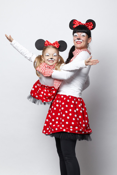 two girls with mouse masks - Foto, Imagen