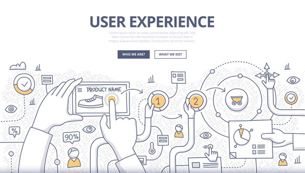 User Experience Doodle Concept - Vector, Image