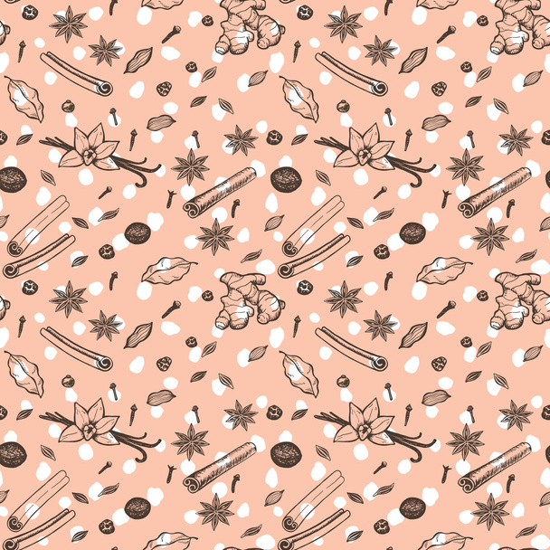 Naadloos patroon met kruiden - Vector, afbeelding