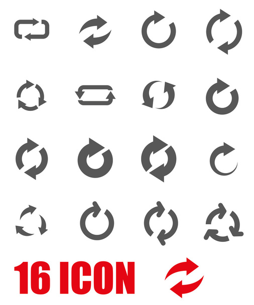 Vektor grau aktualisieren Icon gesetzt - Vektor, Bild