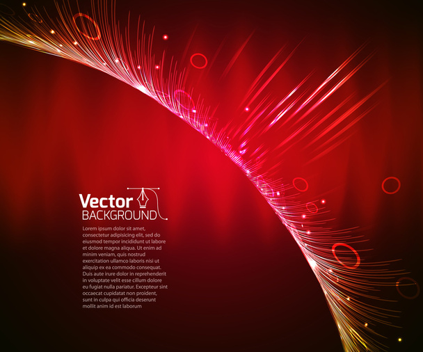 Abstract, rood, technologische golf - Vector, afbeelding