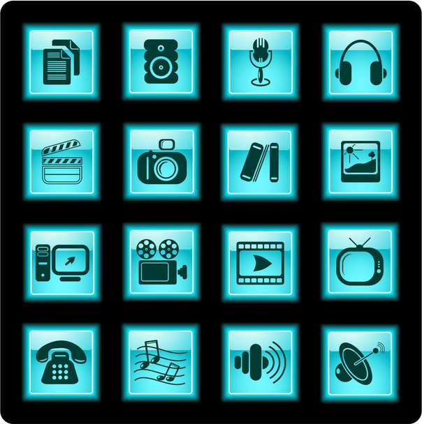 Media icons - Vector, imagen