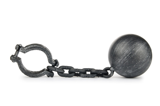 Metal shackles isolated on the white - Photo, Image