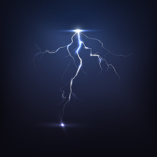Abstract lightning on black background - Vector, Image