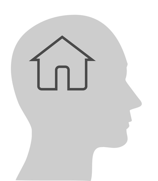 lidská hlava s silueta domu - Fotografie, Obrázek