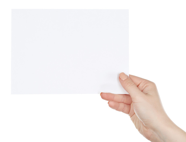 Hand holding blank card - Foto, Imagem