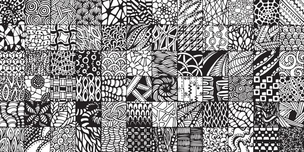 textury vzory ve stylu zentangl - Vektor, obrázek