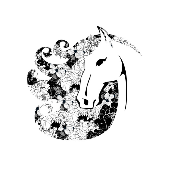 馬の頭のベクトル シルエット - ベクター画像