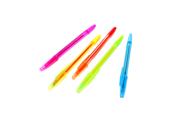 Color pens on white background - Photo, Image