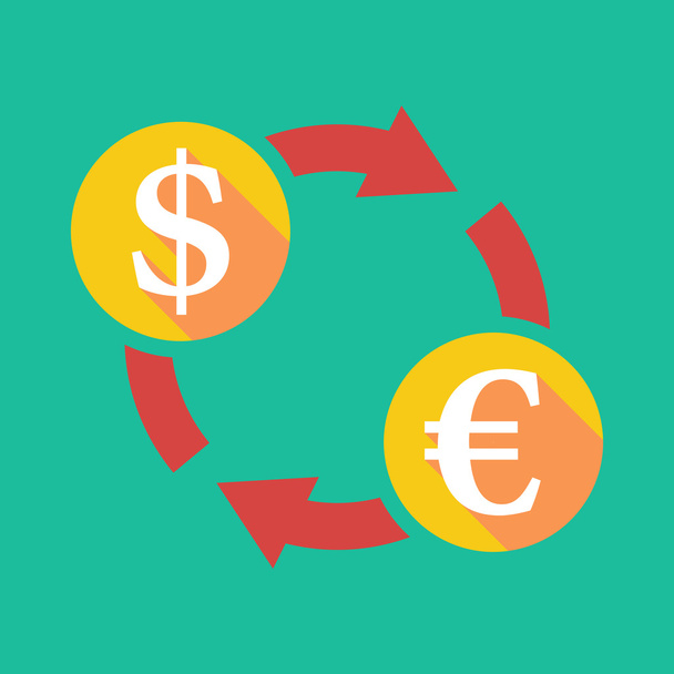 Dolar işareti ve euro işareti Exchange işaretiyle - Vektör, Görsel