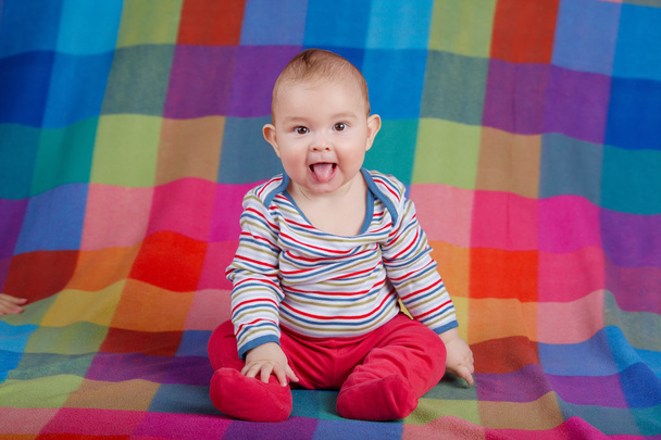 little boy portrait on colorful background - Foto, Imagem