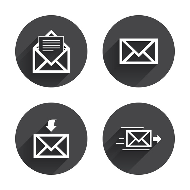 Mail,  envelope, message icons set - Vektör, Görsel