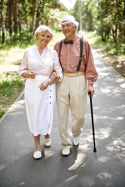un par de seniors que van por el camino
 - Foto, Imagen