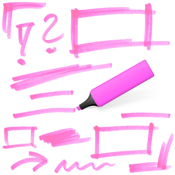 colored highlighter with markings - Vector, Image