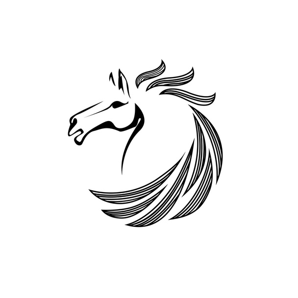 Vector silhouette of a horse head - Vettoriali, immagini