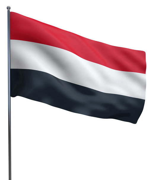 Bandera de Yemen ondeando
 - Foto, Imagen