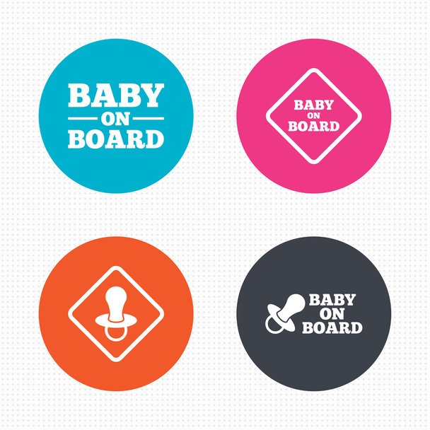 Baby on board icons. - Vector, Image
