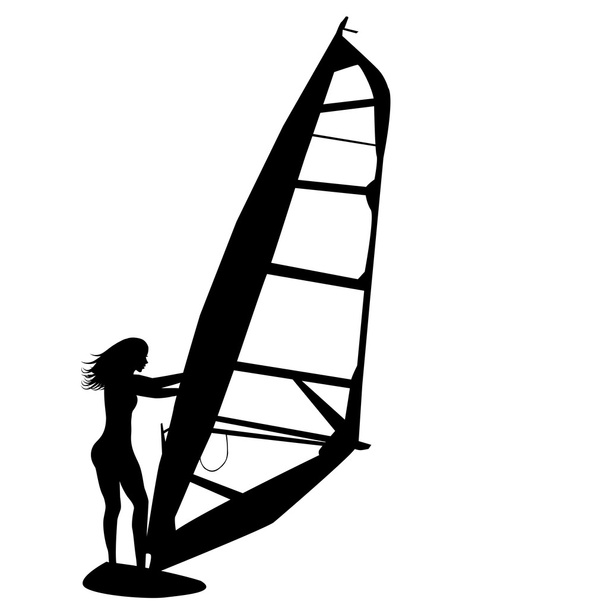 Rüzgar Sörfü kadın  - Vektör, Görsel
