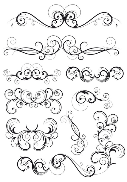 Classical swirly floral decoration - Vector, Image